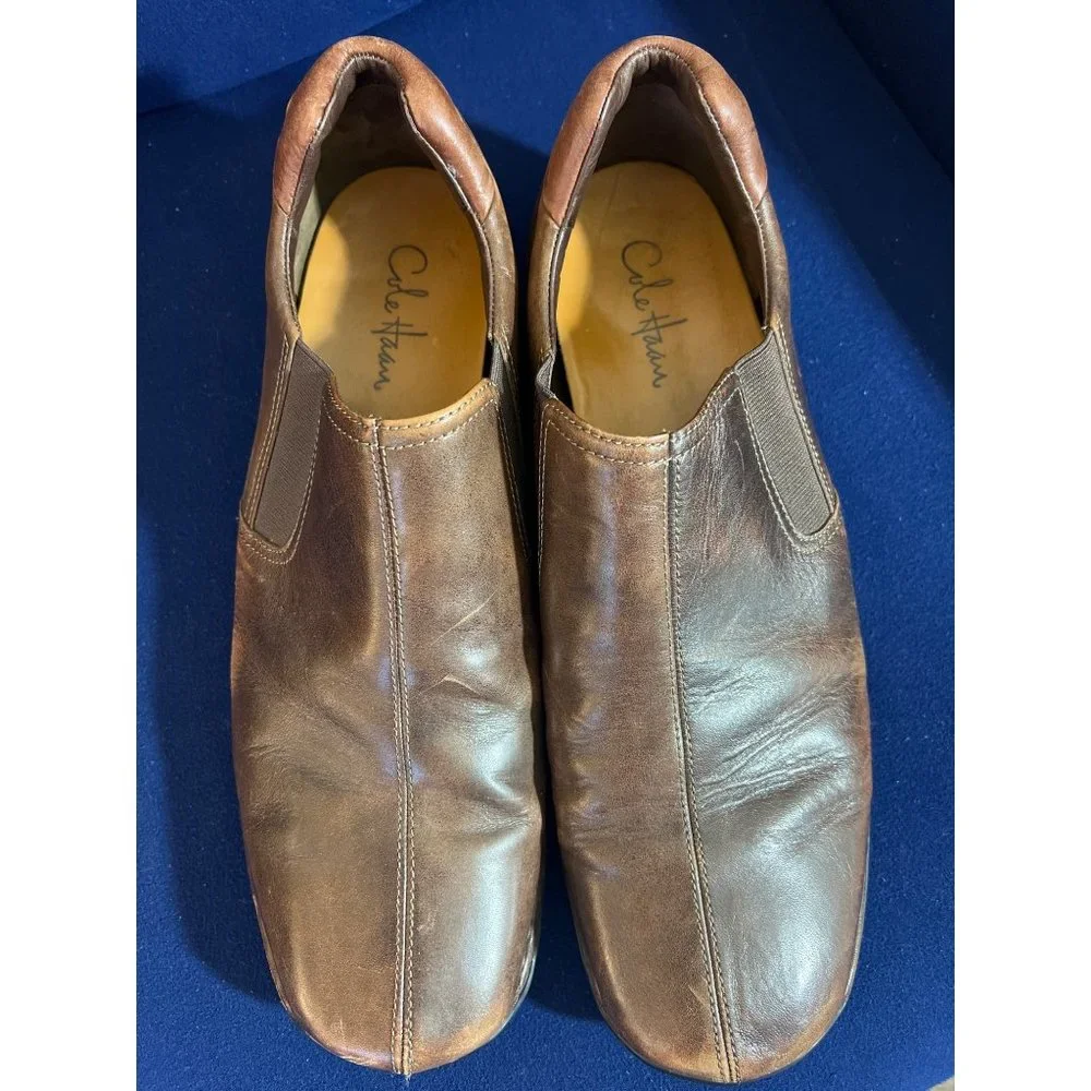 Cole Haan Men's Loafers Brown Leather Slip-On Shoes in Size 14M